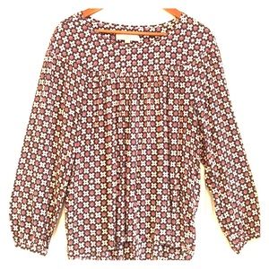 LOFT Patterned Loose Fitting Long Sleeve Top